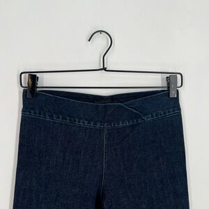 The Row Seeton Dark Blue Stretch Denim Flare Leggings